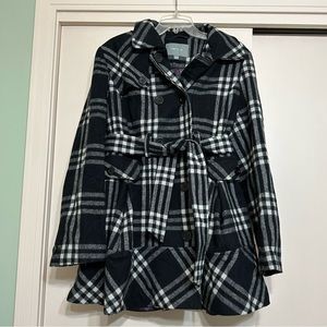 Apt. 9 Black/White Wool Peacoat